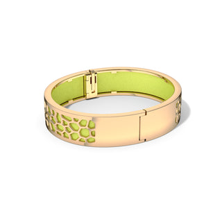 Pomelo Green Hexagon Coral - Slim Bangle - Gold
