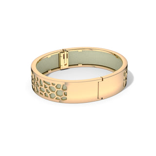 Shophouse Olive Hexagon Coral - Slim Bangle - Gold
