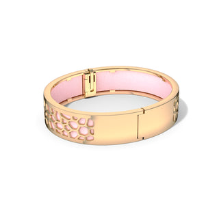 Shophouse Pink Hexagon Coral - Slim Bangle - Gold