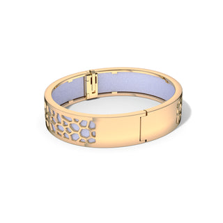 Shophouse Mauve Hexagon Coral - Slim Bangle - Gold