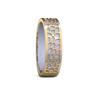 Shophouse Mauve Hexagon Coral - Slim Bangle - Gold