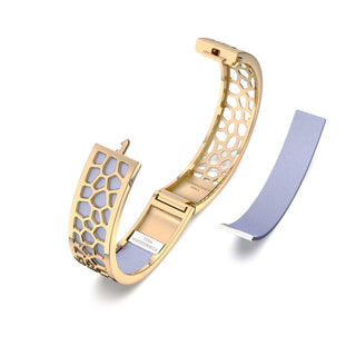 Shophouse Mauve Hexagon Coral - Slim Bangle - Gold