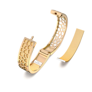 Shophouse Vanilla Hexagon Coral - Slim Bangle - Gold