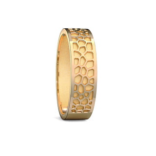 Shophouse Vanilla Hexagon Coral - Slim Bangle - Gold