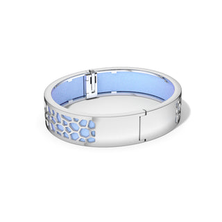 Gazebo Blue Hexagon Coral - Slim Bangle - Rhodium
