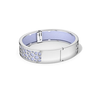 Shophouse Mauve Hexagon Coral - Slim Bangle - Rhodium