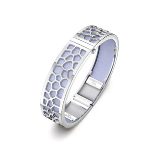 Shophouse Mauve Hexagon Coral - Slim Bangle - Rhodium