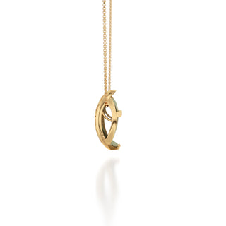 Shophouse Olive Hexagon Coral - Silk Pendant - Gold Vermeil