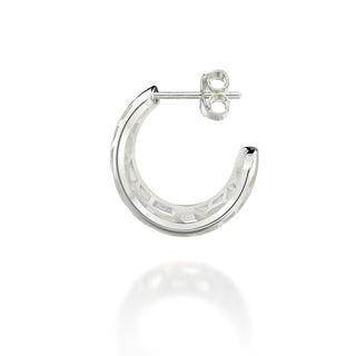 Hexagon Coral Earrings - Sterling Silver