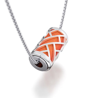 Sunset Orange  Huế - Silk Pendant - Sterling Silver