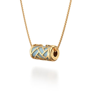 Gazebo Blue Huế - Silk Pendant - Gold Vermeil