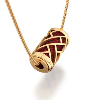 Majestic Ruby Huế - Silk Pendant - Gold Vermeil