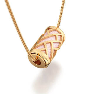 Shophouse Pink Huế - Silk Pendant - Gold Vermeil