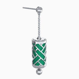 Python Green Huế - Silk Earrings - Sterling Silver