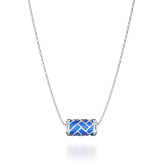Celestial Blue Huế - Silk Pendant - Sterling Silver