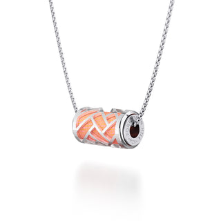 Crossandra Orange Huế - Silk Pendant - Sterling Silver