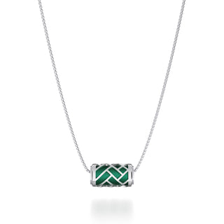 Emerald Green  Huế - Silk Pendant - Sterling Silver