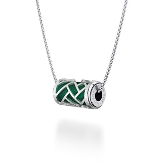 Emerald Green  Huế - Silk Pendant - Sterling Silver