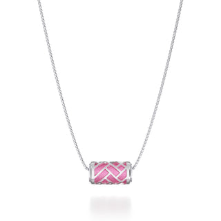 Guava Pink Huế - Silk Pendant - Sterling Silver