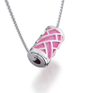 Guava Pink Huế - Silk Pendant - Sterling Silver