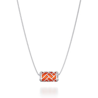 Lava Orange Huế - Silk Pendant - Sterling Silver