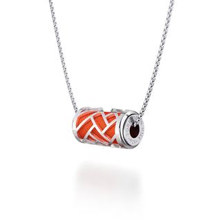 Lava Orange Huế - Silk Pendant - Sterling Silver