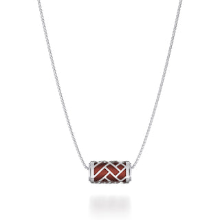Mangosteen Red Huế - Silk Pendant - Sterling Silver