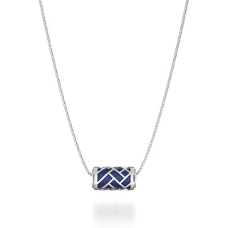 Midnight Blue Huế - Silk Pendant - Sterling Silver