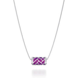 Orchid Purple Huế - Silk Pendant - Sterling Silver