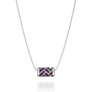 Deep Plum Huế - Silk Pendant - Sterling Silver