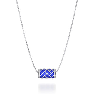 Royal Blue Huế - Silk Pendant - Sterling Silver