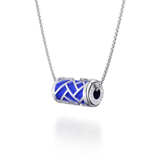 Royal Blue Huế - Silk Pendant - Sterling Silver