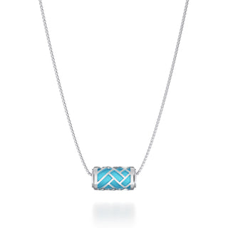 Turquoise Blue  Huế - Silk Pendant - Sterling Silver