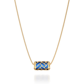 Celestial Blue Huế - Silk Pendant - Gold Vermeil