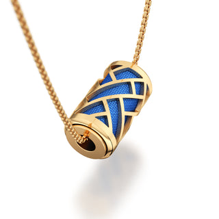 Celestial Blue Huế - Silk Pendant - Gold Vermeil