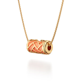 Crossandra Orange Huế - Silk Pendant - Gold Vermeil