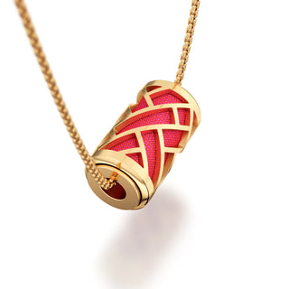 Dragonfruit Pink Huế - Silk Pendant - Gold Vermeil