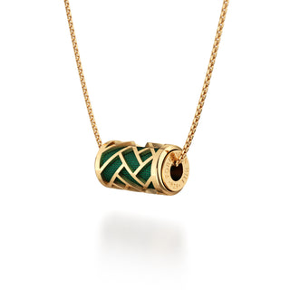 Emerald Green  Huế - Silk Pendant - Gold Vermeil