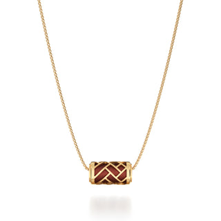 Mangosteen Red Huế - Silk Pendant - Gold Vermeil