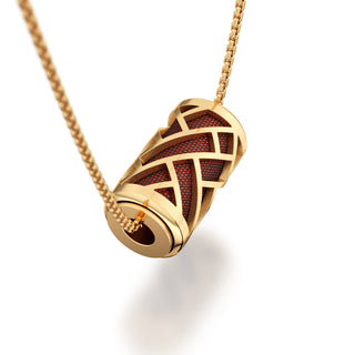 Mangosteen Red Huế - Silk Pendant - Gold Vermeil