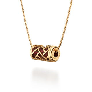 Mangosteen Red Huế - Silk Pendant - Gold Vermeil