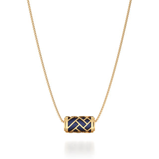Midnight Blue Huế - Silk Pendant - Gold Vermeil