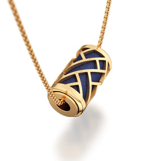 Midnight Blue Huế - Silk Pendant - Gold Vermeil