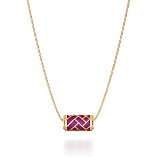 Orchid Purple Huế - Silk Pendant - Gold Vermeil