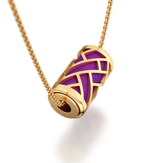 Orchid Purple Huế - Silk Pendant - Gold Vermeil