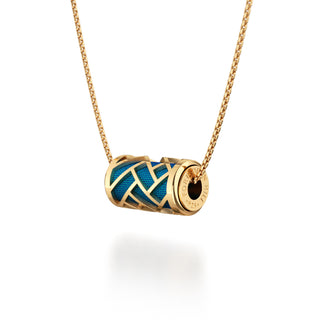 Peacock Green Huế - Silk Pendant - Gold Vermeil