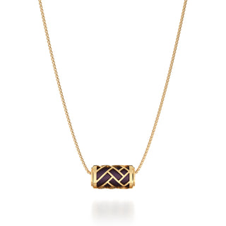 Deep Plum Huế - Silk Pendant - Gold Vermeil