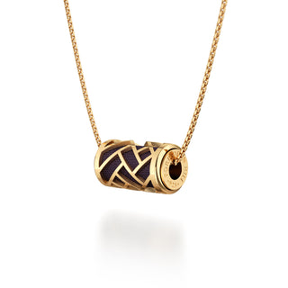 Deep Plum Huế - Silk Pendant - Gold Vermeil