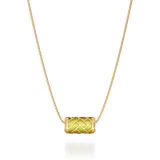 Pomelo Green Huế - Silk Pendant - Gold Vermeil