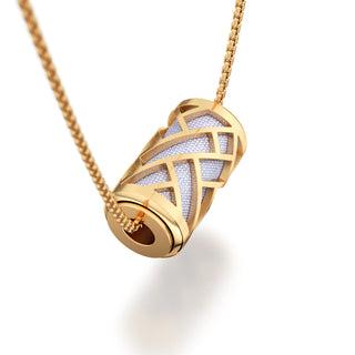 Shophouse Mauve Huế - Silk Pendant - Gold Vermeil